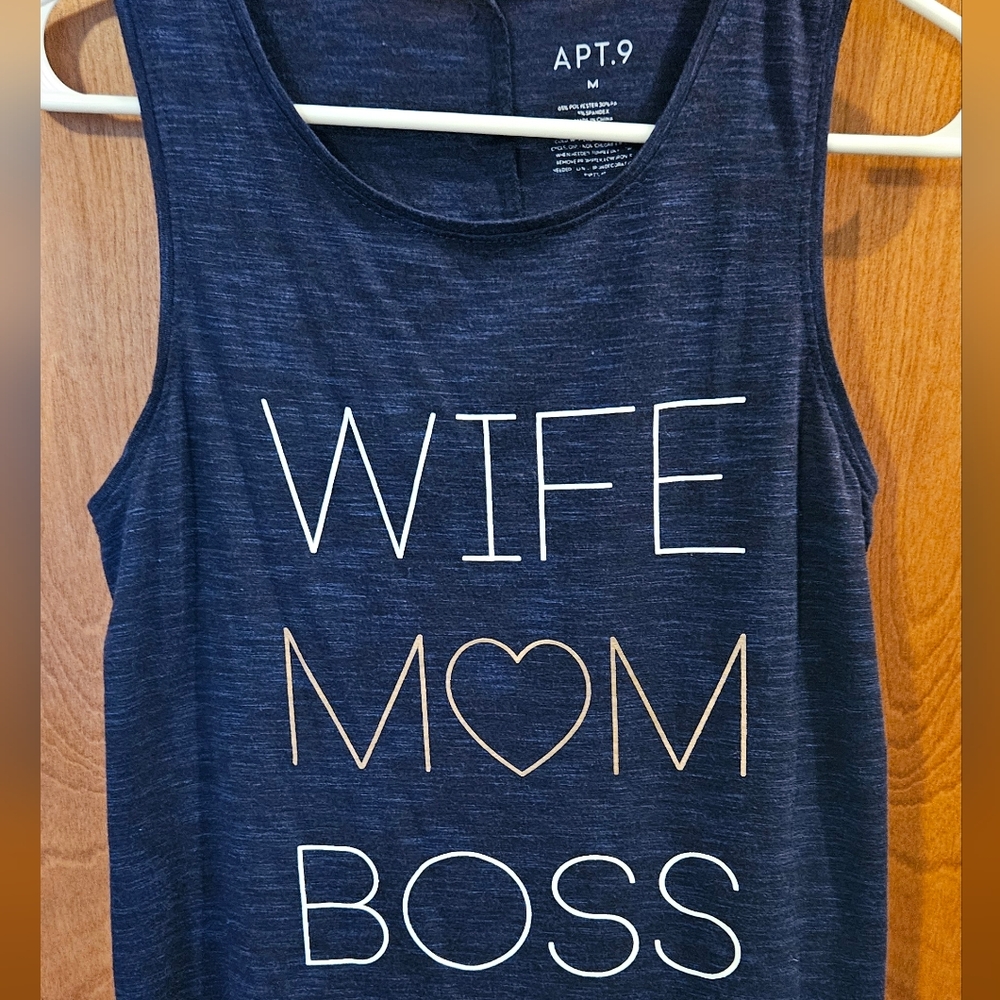 Wife, mom, boss tank size medium